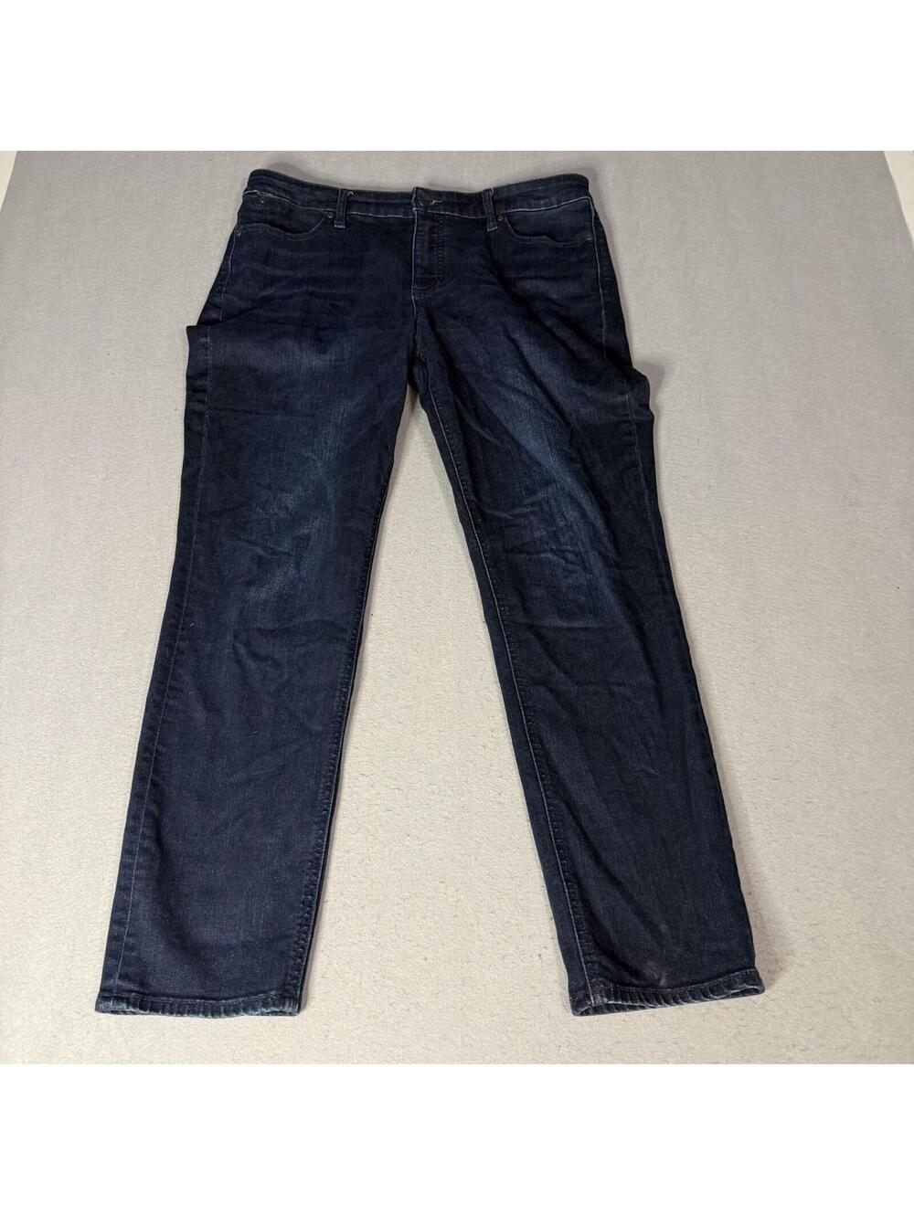 Talbots Flawless Slim Ankle Jeans Womens 12 Dark Wash High‎ Rise Stretch Denim
